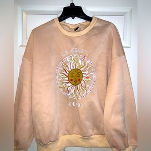 Women’s Shein 2XL Letter & Sun Graphic Thermal Pullover